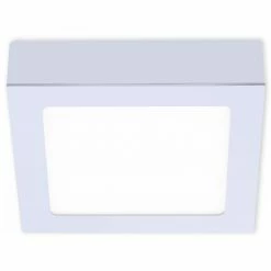 LED-Deckenleuchte - silber - eckig - Ø 17 cm