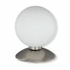 Tischleuchte - matt weiß- silber - Kugel - 14 cm