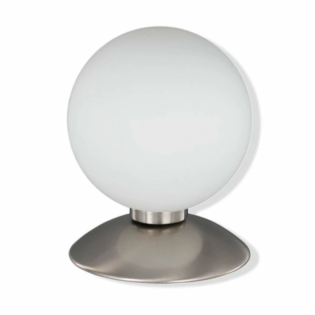 Tischleuchte - matt weiß- silber - Kugel - 14 cm
