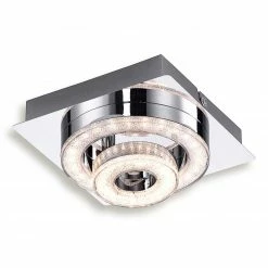 LED-Deckenleuchte - chrom - Kristalloptik - 17 cm