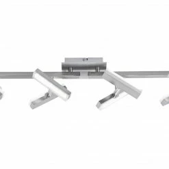 LED-Deckenstrahler - stahlfarben - 8-flammig