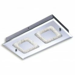 LED-Deckenleuchte - Chrom - Glas - 36x20 cm