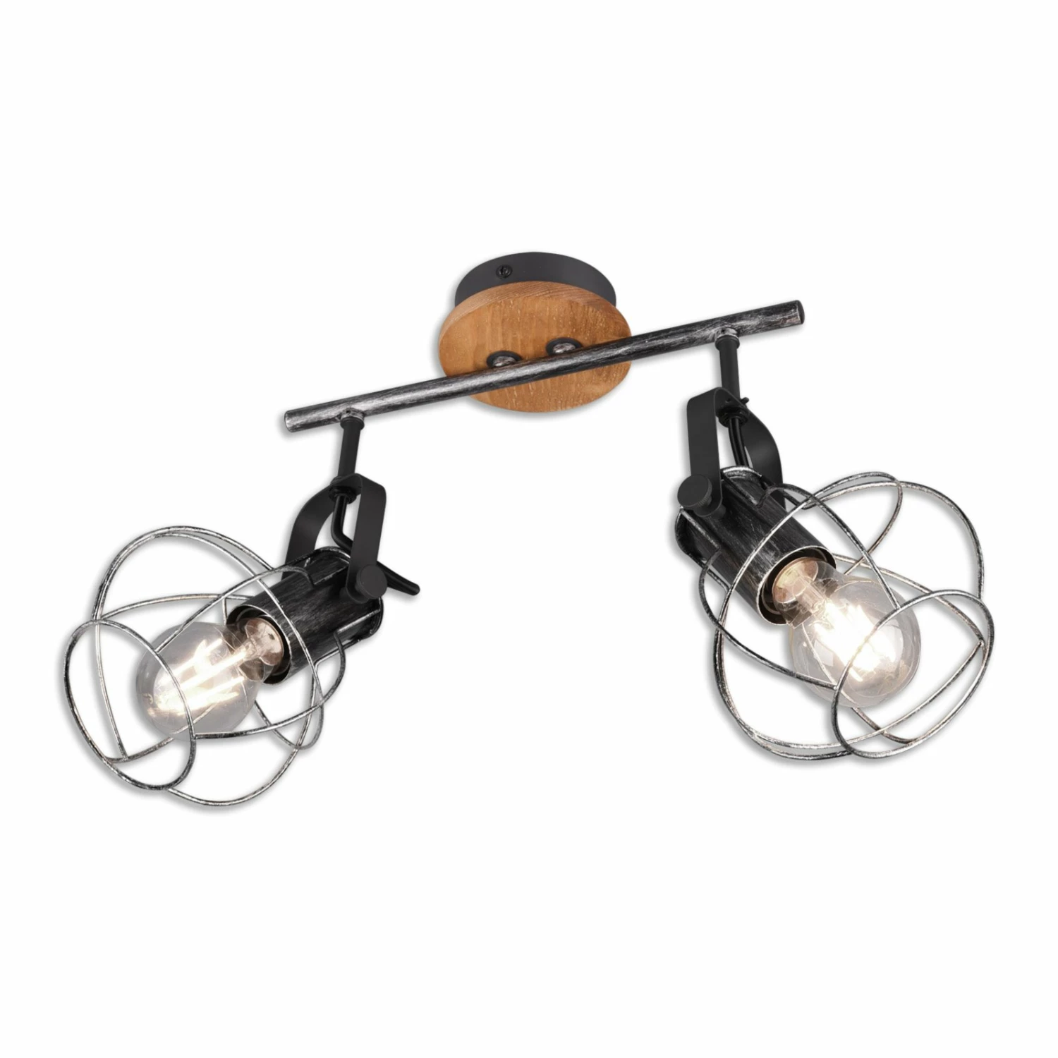 Spotbalken - schwarz-silber - 2 flammig