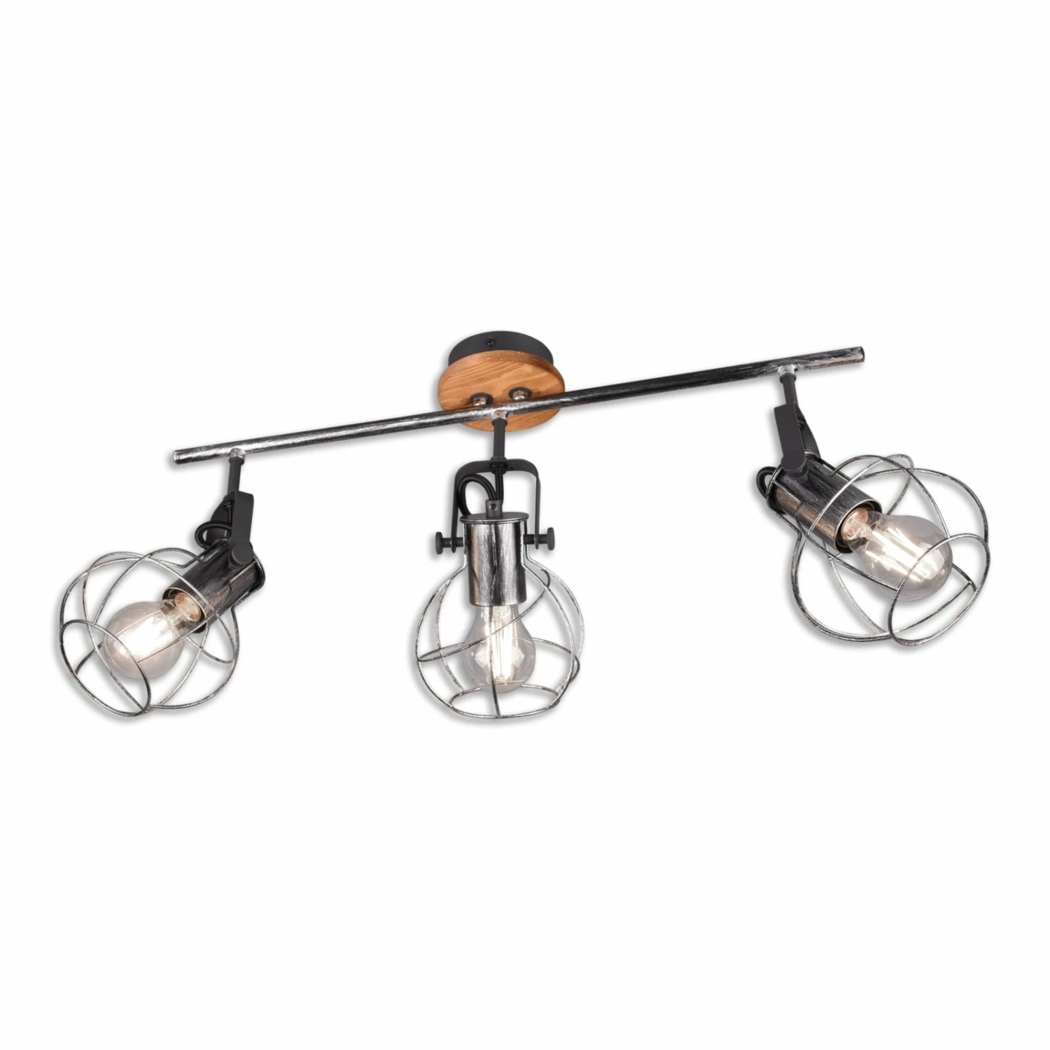 Spotbalken - schwarz-silber - Holz, Metall