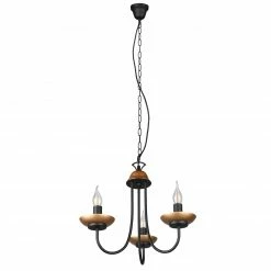 Pendelleuchte - gold-schwarz - 3-flammig