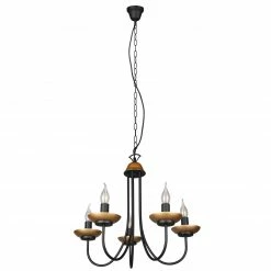 Pendelleuchte - gold-schwarz - 5-flammig