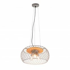 Pendelleuchte - Nickel-holzfarben - Metall