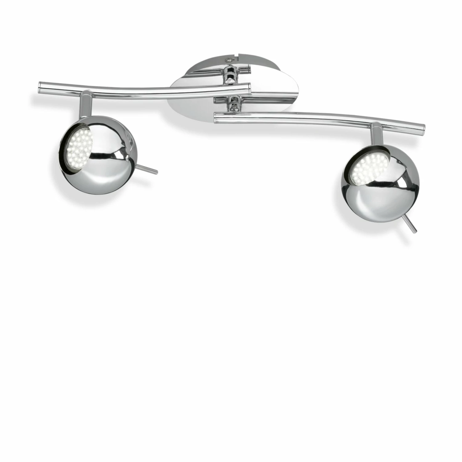 Deckenstrahler - chrom - Metall - 2-flammig - 40 cm lang