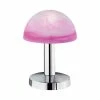Tischlampe - Chrom-rosa - Glas - Touch-Dimmer - 21 cm hoch