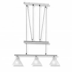 Pendelleuchte - Nickel matt - höhenverstellbar - 3-flammig