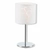Tischlampe - Chrom - Stoff weiß