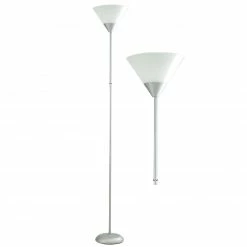 LAMPURA Deckenfluter - silber-weiß - 178 cm