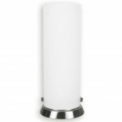 LAMPURA Tischlampe - weiß - Nickel matt - Glas