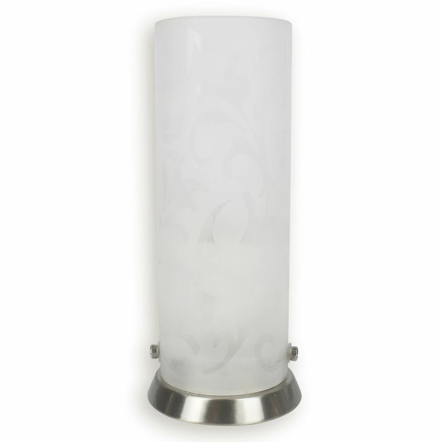 LAMPURA Tischlampe - floral - Nickel matt - Glas satiniert