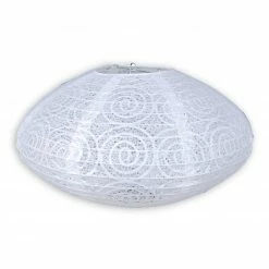 Lampenschirm - Reispapier - weiß - oval