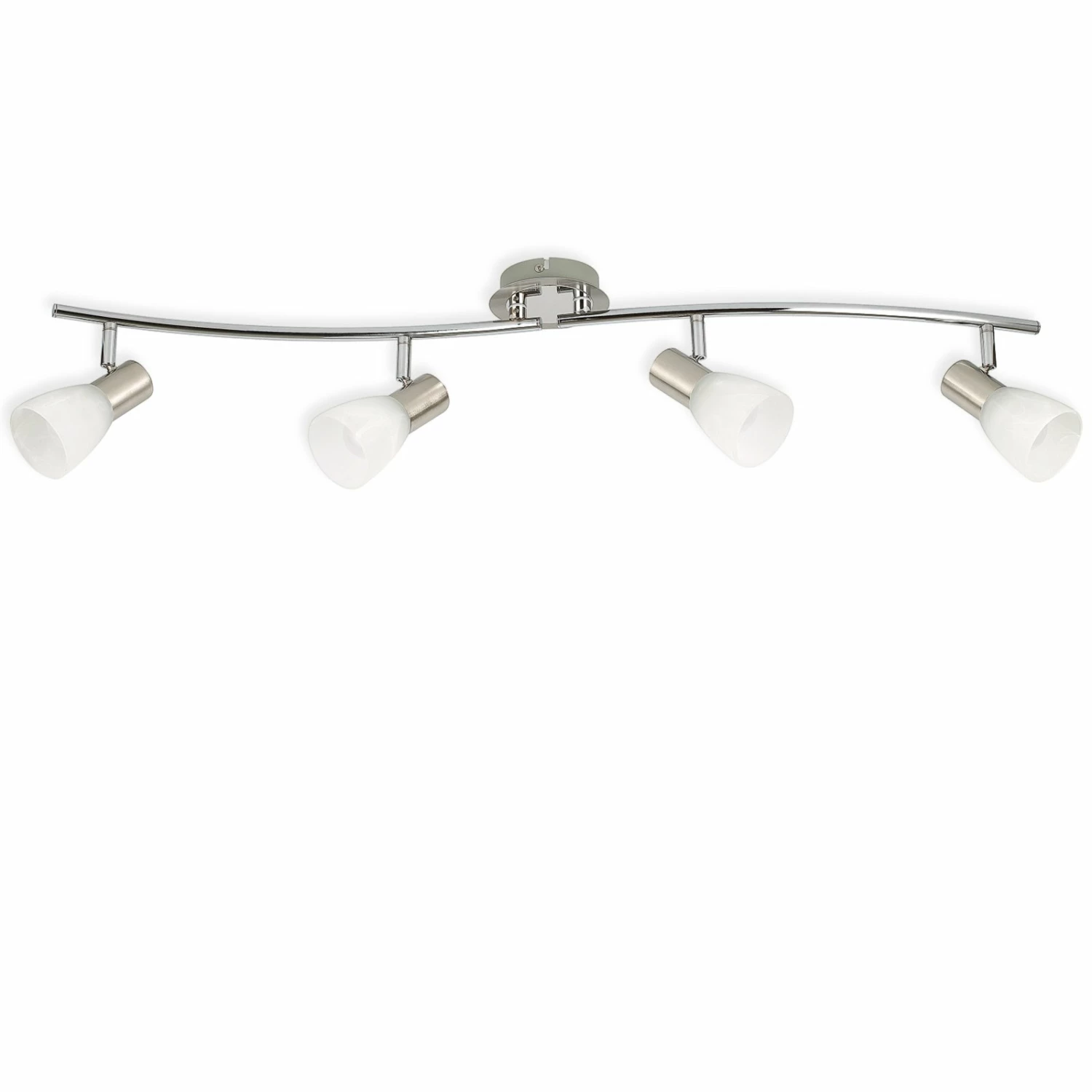 LED-Spotbalken - weiß marmoriert-Nickel matt - 4-flammig