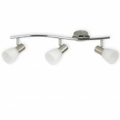 LED-Spotbalken - weiß marmoriert-Nickel matt - 3-flammig