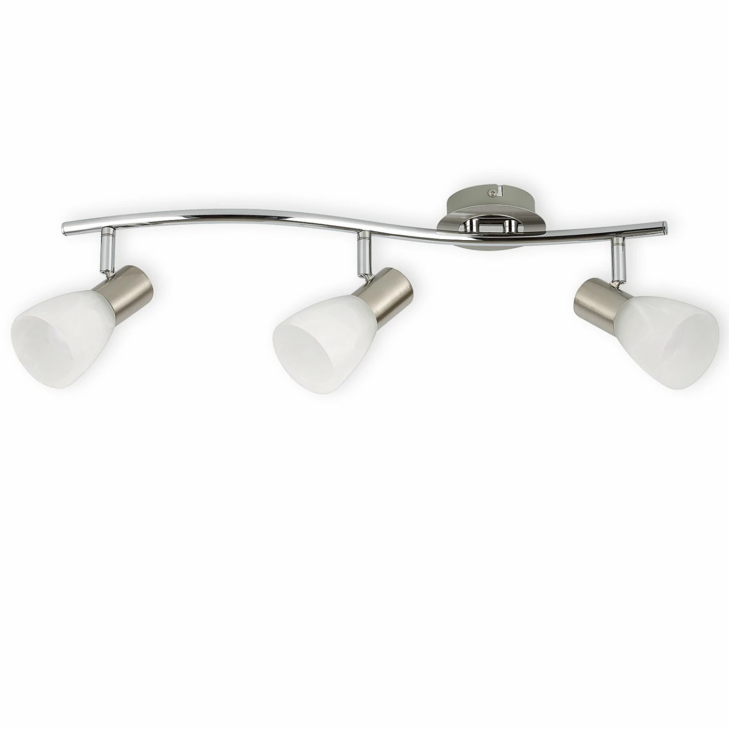 LED-Spotbalken - weiß marmoriert-Nickel matt - 3-flammig