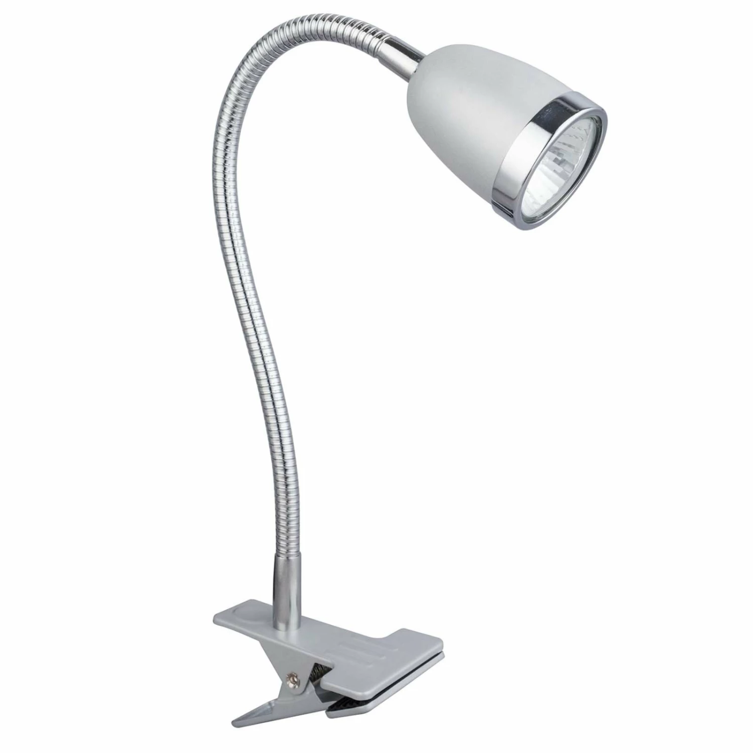 LAMPURA LED-Klemmleuchte - weiß-silber - Metall - 28 cm hoch