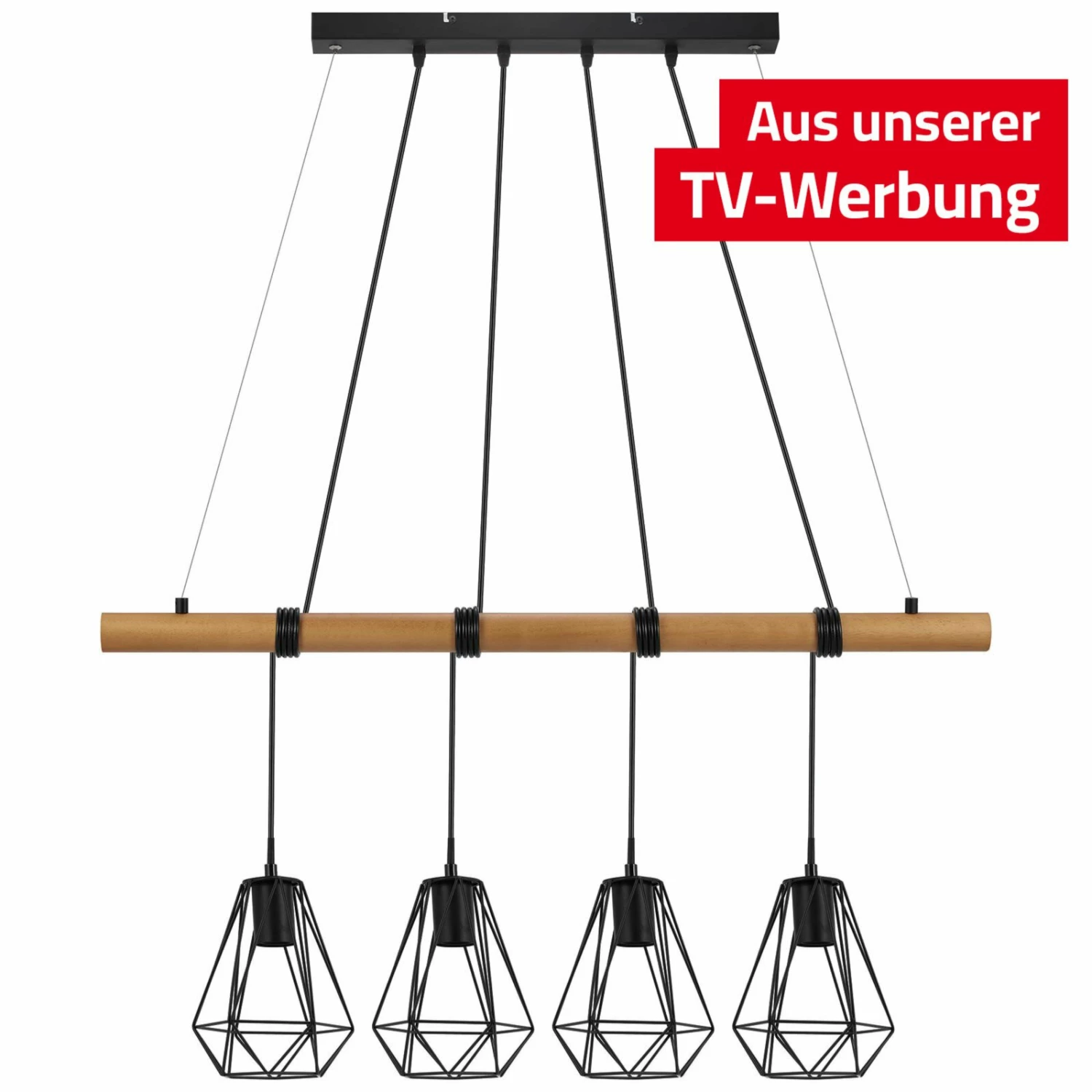 LAMPURA Pendelleuchte - 4-flammig - 90 cm breit