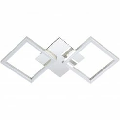 LAMPURA LED-Deckenleuchte - Chrom - Alu - 47x23 cm