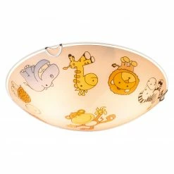 Kinder-Deckenleuchte - weiß - mit bunten Tiermotiven - Ø 30 cm