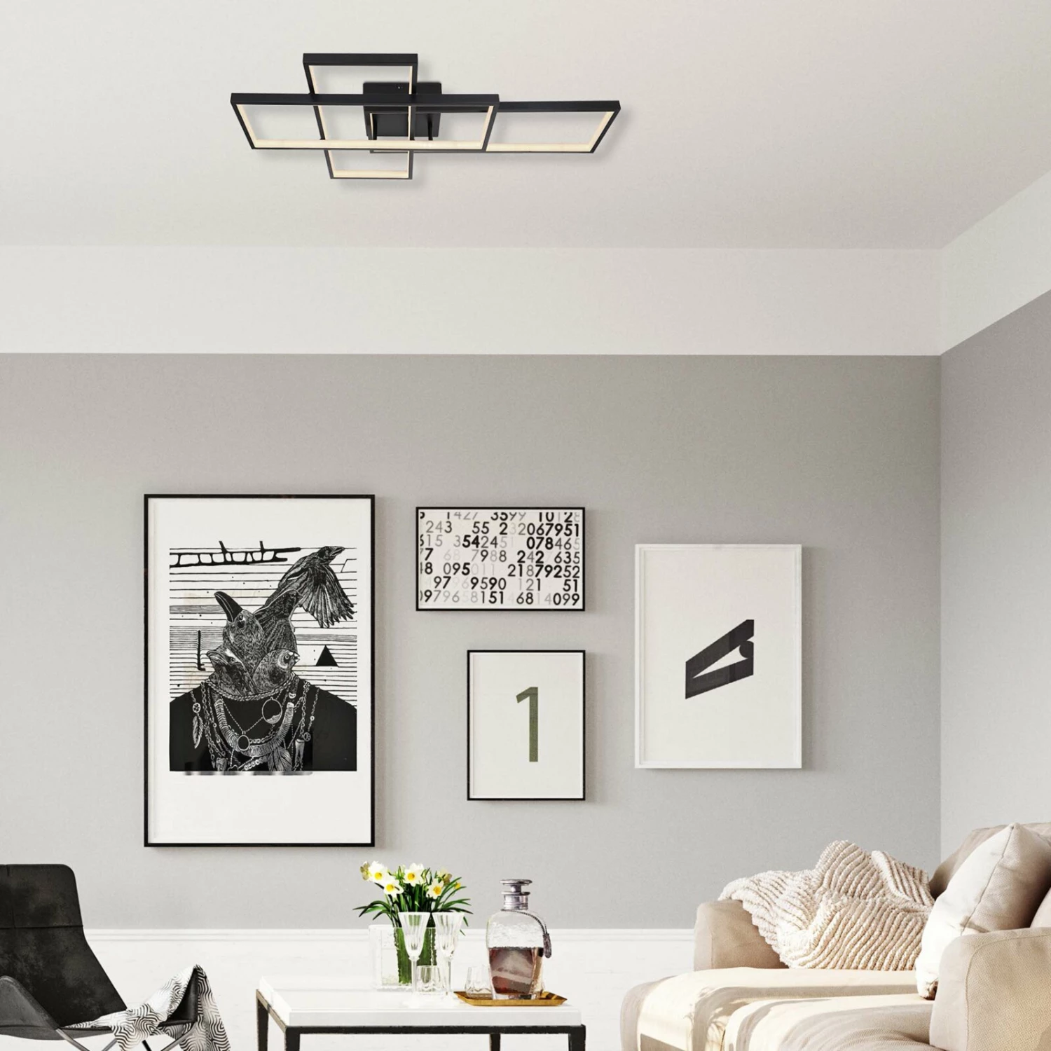 LED-Deckenleuchte - schwarz - dimmbar - SmartHome – Bild 5