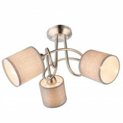 Deckenstrahler - Nickel matt - beige - 3-flammig