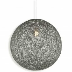 Pendelleuchte - grau - Papiergeflecht