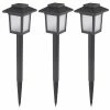 3er-Set Solar-LED-Erdspieß - schwarz - 37 cm hoch