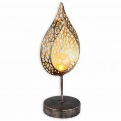 Solar-LED-Dekoleuchte - schwarz-gold - 35 cm hoch