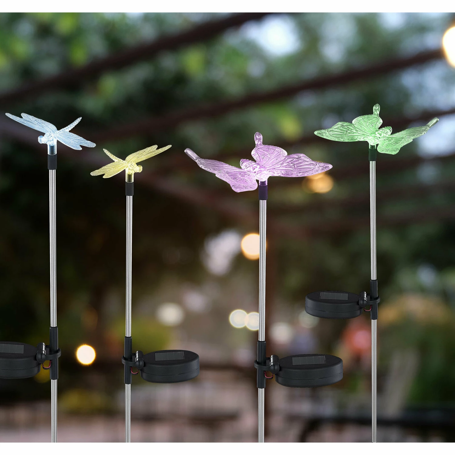 Solar-LED-RGB-Erdspieß - 4er-Set - mit Farbwechsel - 42 cm hoch – Bild 3