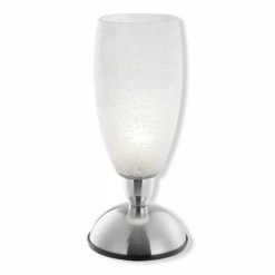 Tischlampe - weiß-chrom - mit Touch On / Off - Ø 12 cm