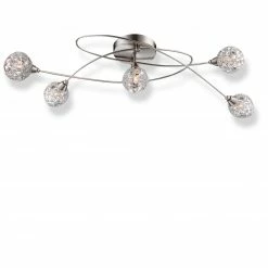 Deckenleuchte - Nickel matt - Kugeln - 5-flammig