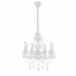 Kronleuchter - weiß - Acryl-Metall