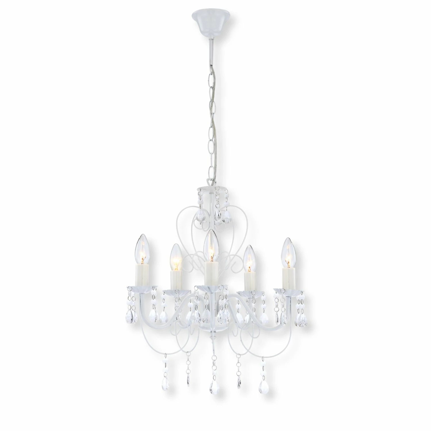 Kronleuchter - weiß - Acryl-Metall