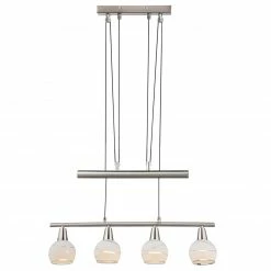 LED-Pendelleuchte - Nickel matt - Glas - 4-flammig