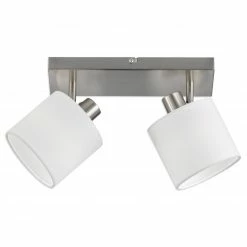 Spotbalken - weiß-Nickel - 2 flammig