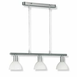 Pendelleuchte - chrom-weiß - 61 cm lang