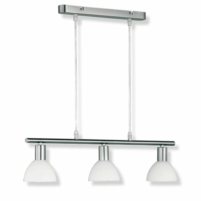 Pendelleuchte - chrom-weiß - 61 cm lang