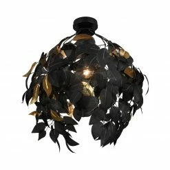 Deckenleuchte - schwarz-gold - Kunststoff - 58 cm hoch