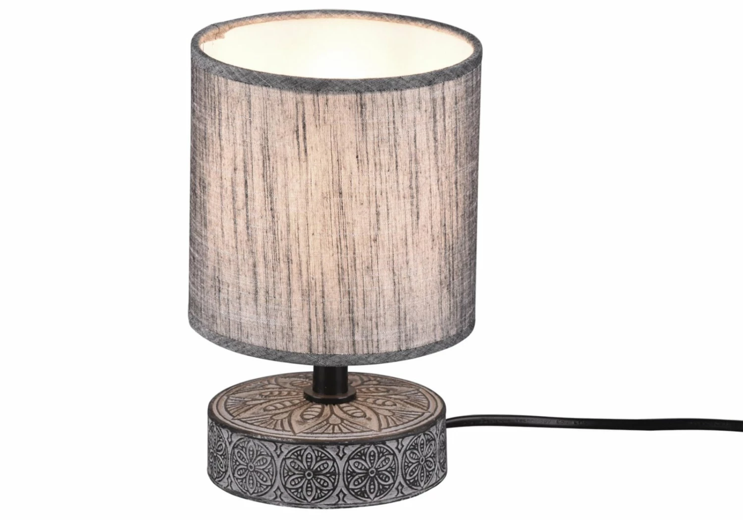 Tischlampe - grau - Keramiksockel - 20 cm