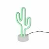 LED-Deko-Tischleuchte - weiß - USB-Anschluss - Kaktus