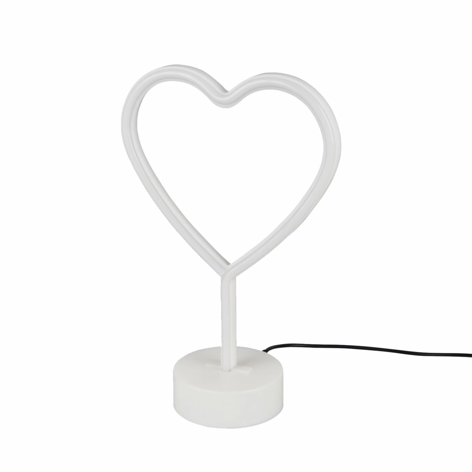 LED-Deko-Tischleuchte - weiß - USB-Anschluss - Herz – Bild 2