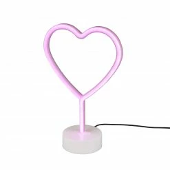 LED-Deko-Tischleuchte - weiß - USB-Anschluss - Herz