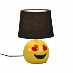 Emoji-Tischleuchte - Herzaugen - schwarz - 26 cm