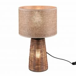 Tischleuchte - braun - Rattan - 2-flammig