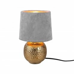 Tischleuchte - grau-gold - Keramik - 26 cm hoch