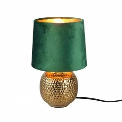 Tischleuchte - grün-gold - Keramik - 26 cm hoch