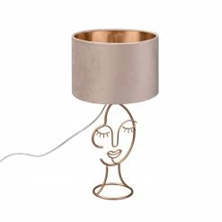 Tischleuchte - beige-gold - 42 cm hoch